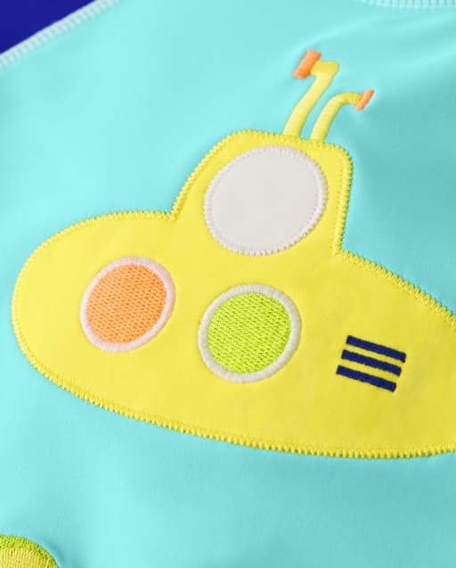 Boys Embroidered Submarine Rashguard - Splish-Splash - view 2