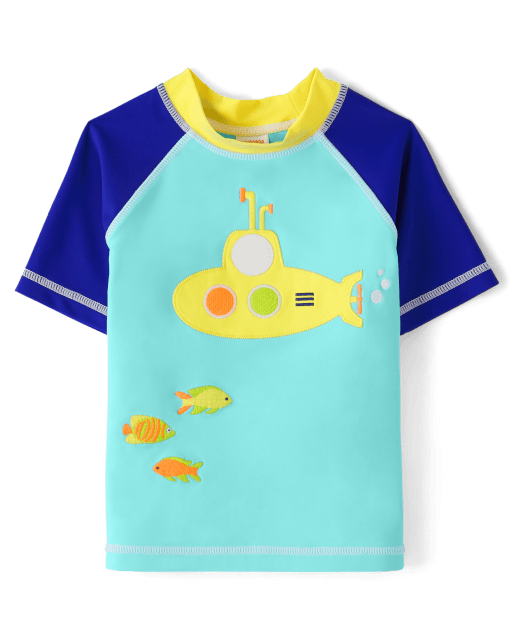 Boys Embroidered Submarine Rashguard - Splish-Splash - view 1