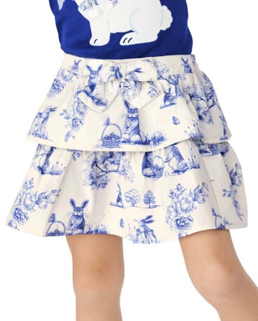 Girls Bunny Tiered Skort - Blue Belle - view 1