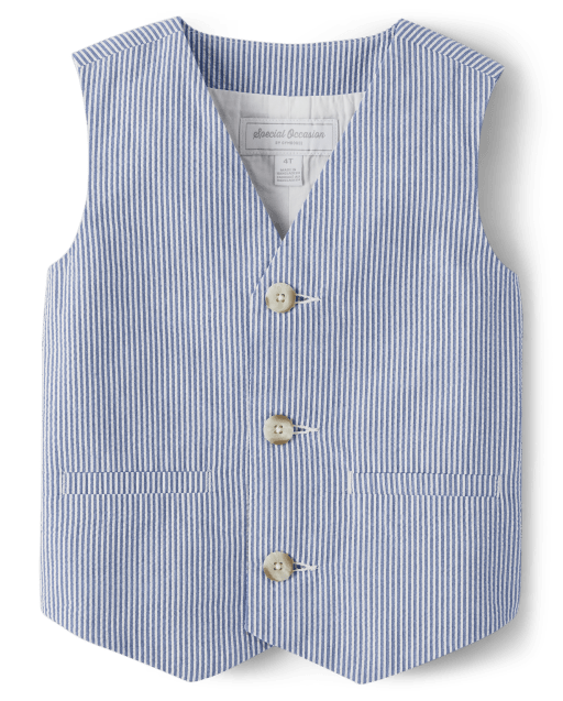 Boys Seersucker Vest - All Dressed Up - view 2
