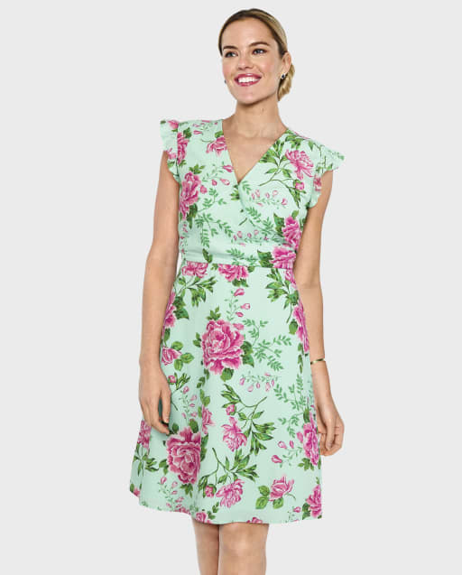 Womens Mommy And Me Floral Wrap Dress - Time for Tea - view 1