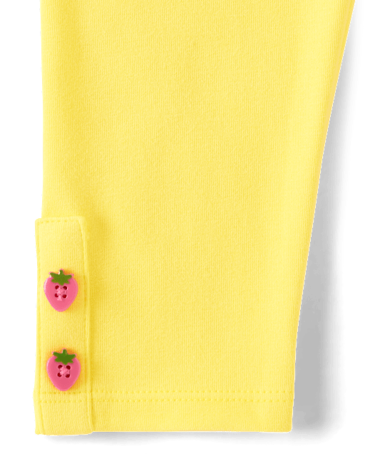 Girls Fruit Button Capri Leggings - Festive Fruit - view 2