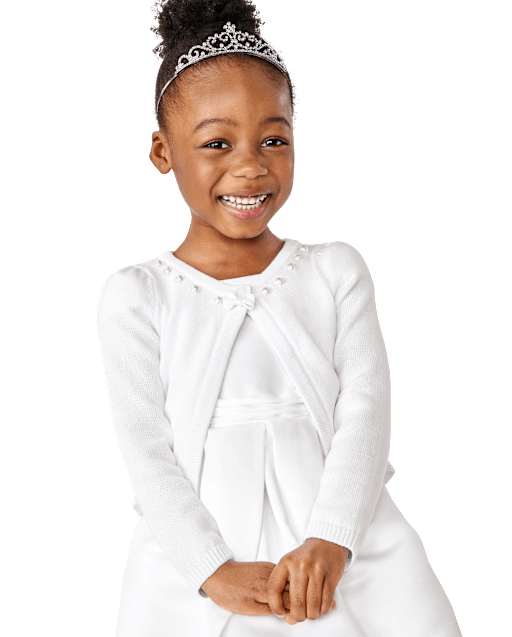 Girls Faux Pearl Cardigan - Special Occasions