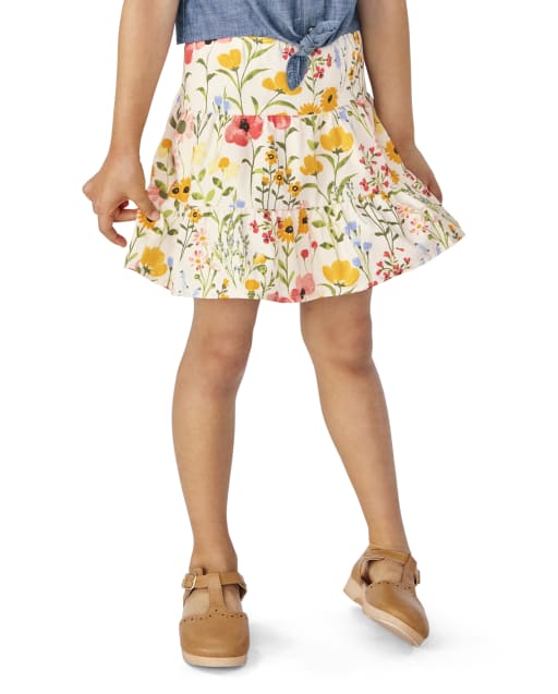 Girls Floral Tiered Skort - Country Trail