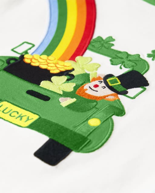T-shirt brodé pour garçon, motif petit lutin, pour la Saint-Patrick - lbl_product_image_view_2