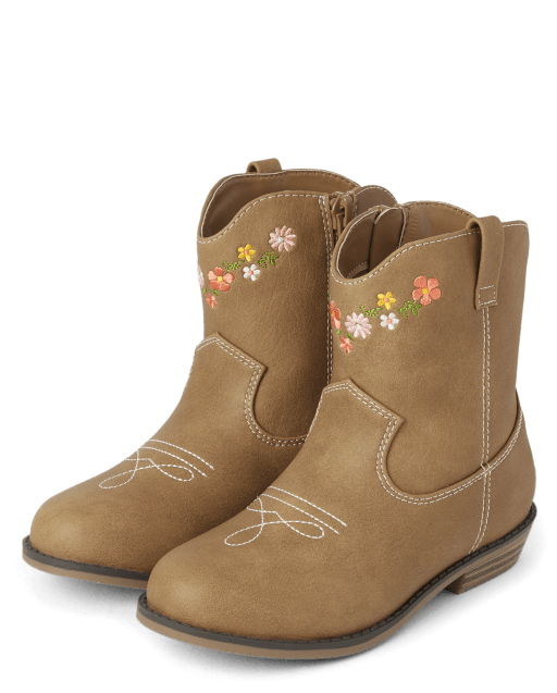 Girls Embroidered Floral Cowgirl Boots - Country Trail