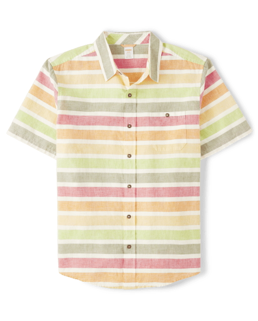 Mens Matching Family Striped Button Up Shirt - Little Sprout - view 1