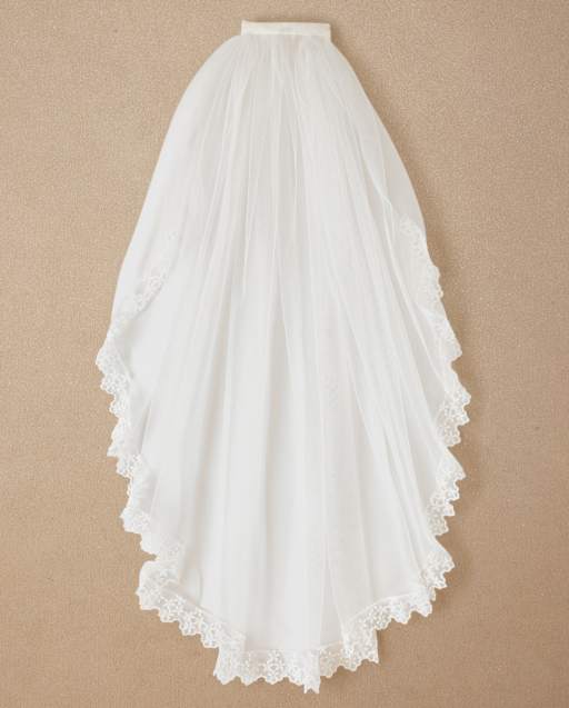 Girls Floral Lace Veil - Special Occasions