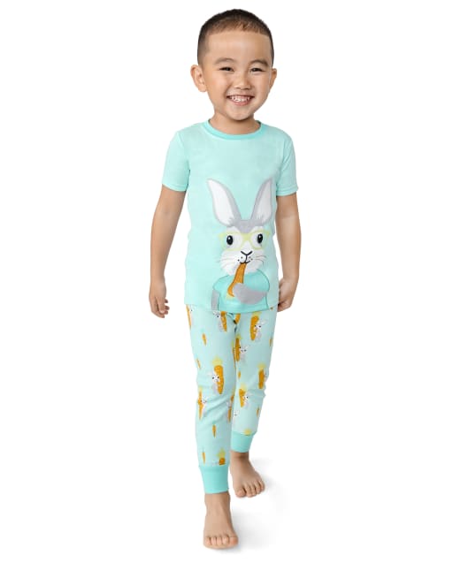 Boys Bunny Cotton 2-Piece Pajamas - Gymmies
