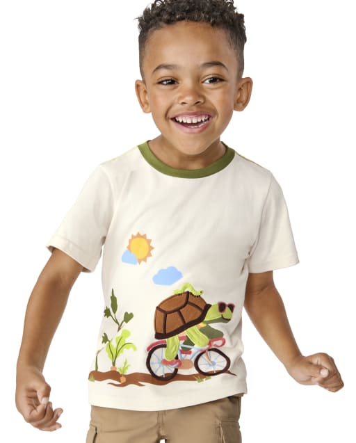 Boys Embroidered Turtle Top - Little Sprout