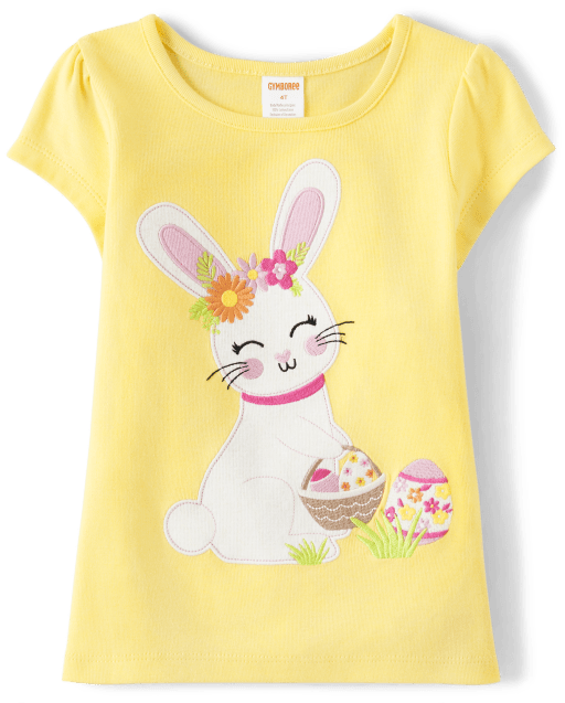 Girls Embroidered Bunny Top - Spring Celebrations - view 1
