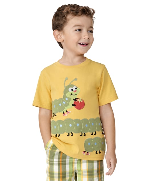 Boys Embroidered Caterpillar Top - Little Sprout