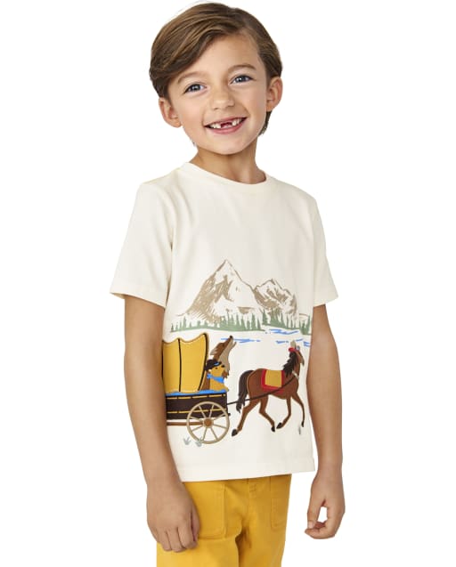 Boys Embroidered Mountain Scene Top - Country Trail