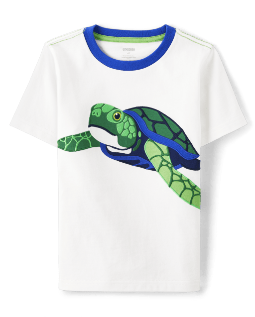 Boys Embroidered Turtle Top - Save the Seas