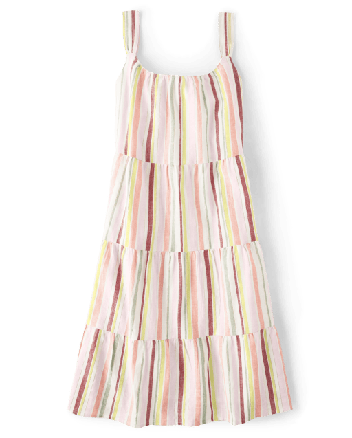 Womens Mommy And Me Striped Tiered Dress - Fairytale Forest