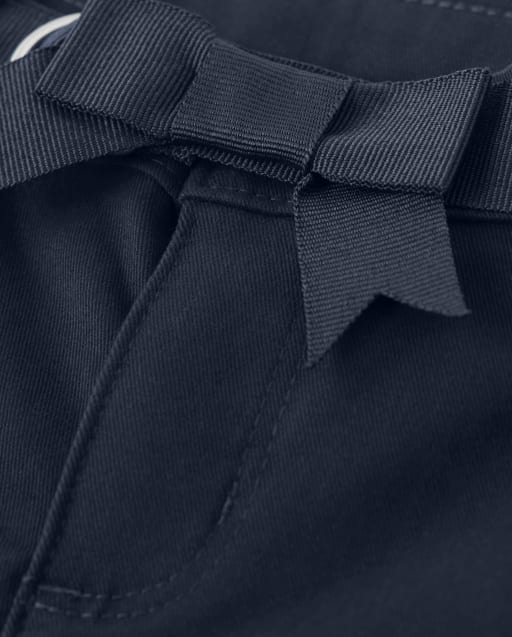 Girls Bow Belted Chino Shorts - Uniform - lbl_product_image_view_2