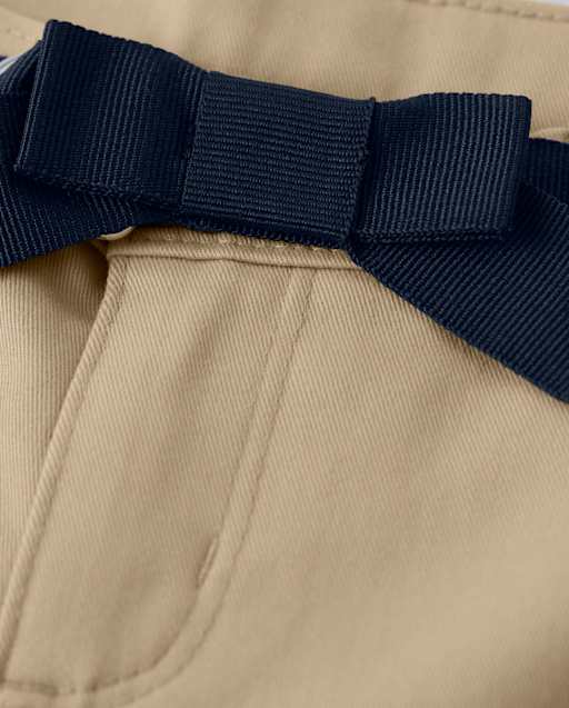 Girls Bow Belted Chino Shorts - Uniform - lbl_product_image_view_2
