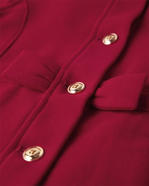 Girls Bow Melton Dressy Coat - A Royal Christmas - view 2