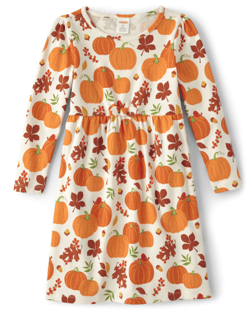 Girls Pumpkin Babydoll Dress - Lil' Pumpkin - view 1