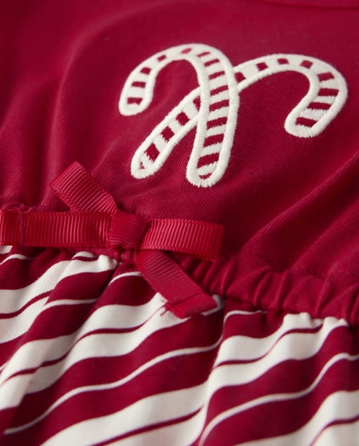 Robe à volants et à motifs de cannes de Noël brodées pour fille - Un Noël royal - lbl_product_image_view_2