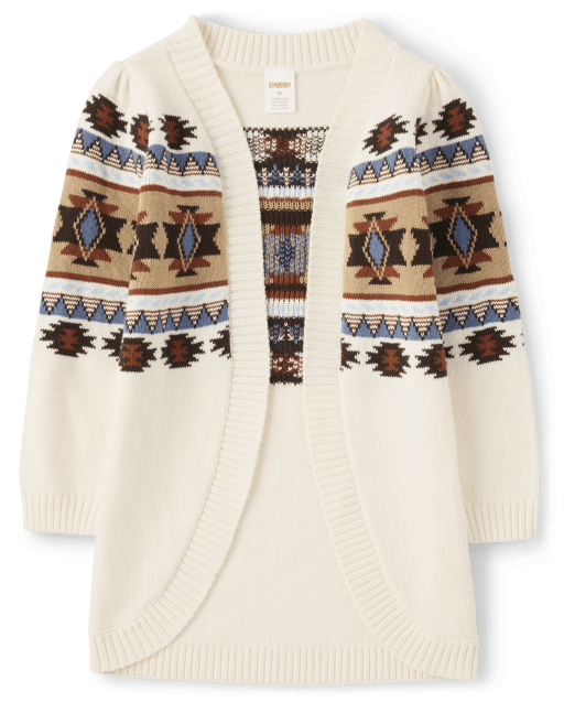 Gilet long à motif Fair Isle pour filles - Montagne du Montana - lbl_product_image_view_2