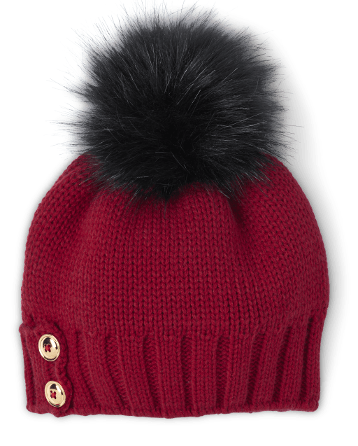 Girls Button Pom Pom Hat - A Royal Christmas