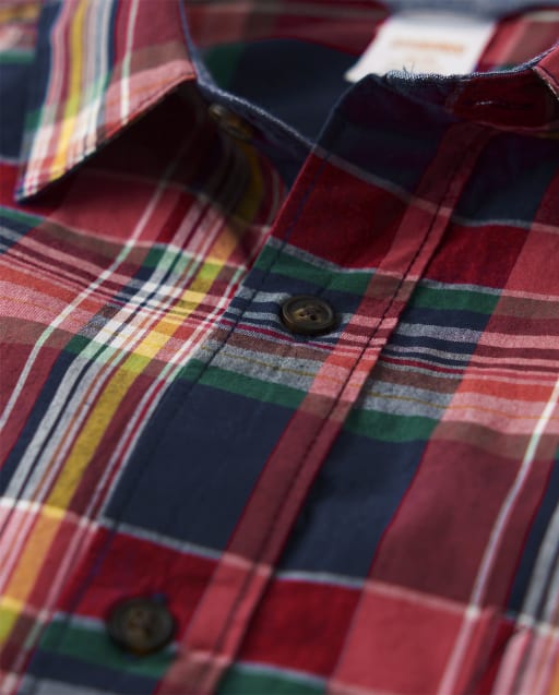 Chemises à carreaux assorties pour homme, en popeline boutonnée - Verger de pommiers - lbl_product_image_view_2