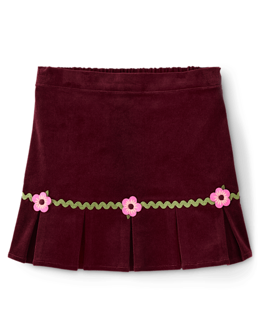 Jupe plissée en velours côtelé à fleurs pour fille - Forêt enchantée - lbl_product_image_view_2