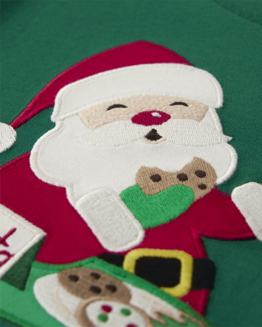 Boys Embroidered Santa Layered Top - Very Merry - view 2