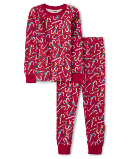 Unisex Candy Cane Snug Fit Cotton Pajamas - Gymmies
