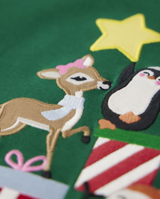 Haut à volants brodé motif sapin de Noël pour fille - Très joyeux - lbl_product_image_view_2