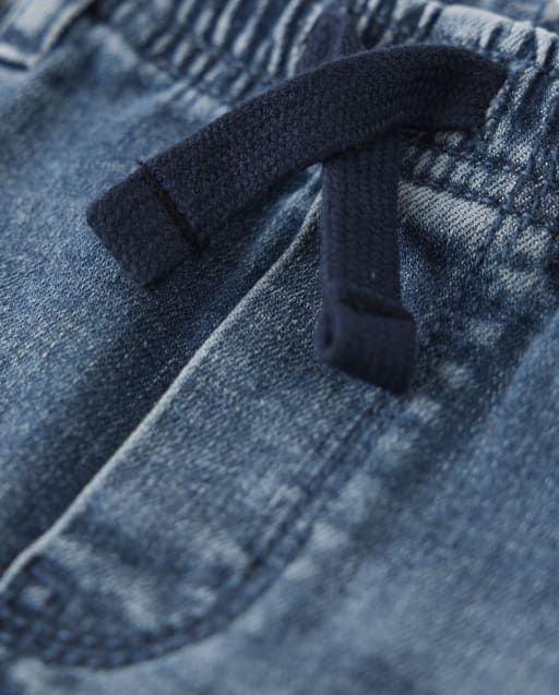Boys Five-Pocket Roll Cuff Pull On Jeans - view 2