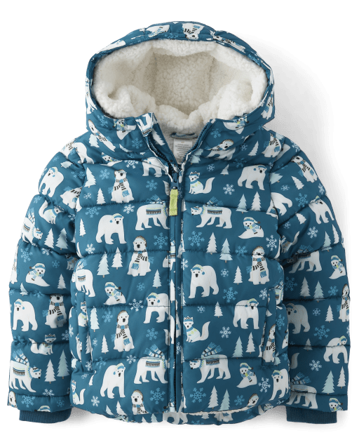 Boys Polar Bear Puffer Jacket - Nordic Adventure