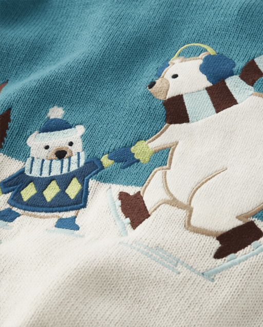 Boys Embroidered Polar Bear Sweater - Nordic Adventure - view 2