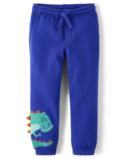 Boys Embroidered Dino Fleece Jogger Pants - Dino Friends - view 2