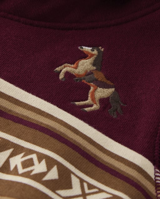 Sudadera con capucha de forro polar con diseño de caballo en bloques de color para niños - Rustic Ranch - lbl_product_image_view_2
