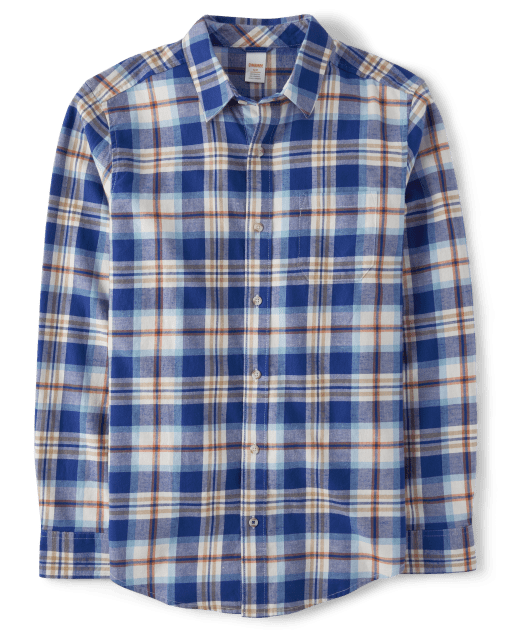 Mens Matching Family Plaid Twill Button Up Shirt - Mandy Moore for Gymboree