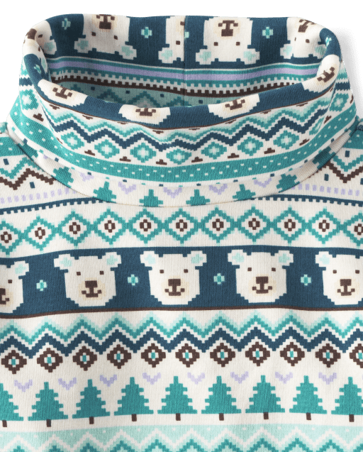 Girls Polar Bear Fairisle Turtleneck - Nordic Adventure - view 2