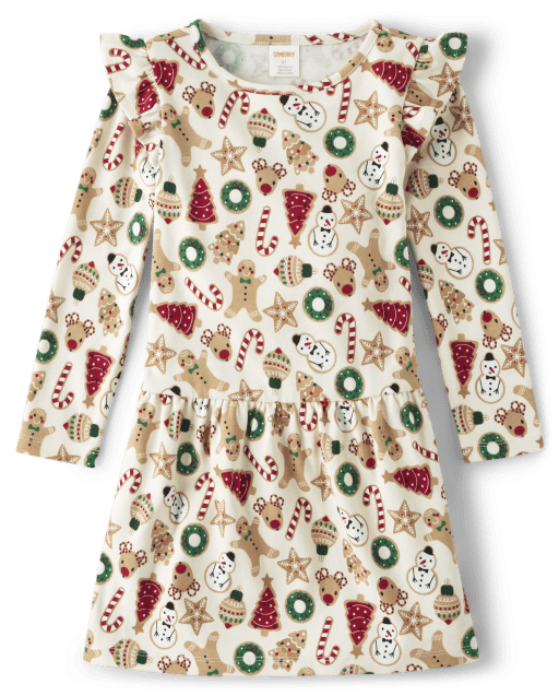 Girls Christmas Cookies Ruffle Dress - Christmas Cabin - lbl_product_image_view_2