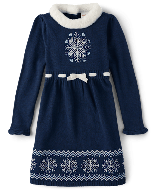 Girls Snowflake Fairisle Sweater Dress - Holiday Express - lbl_product_image_view_2