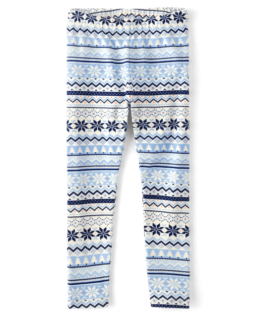 Girls Snowflake Fairisle Leggings - view 2