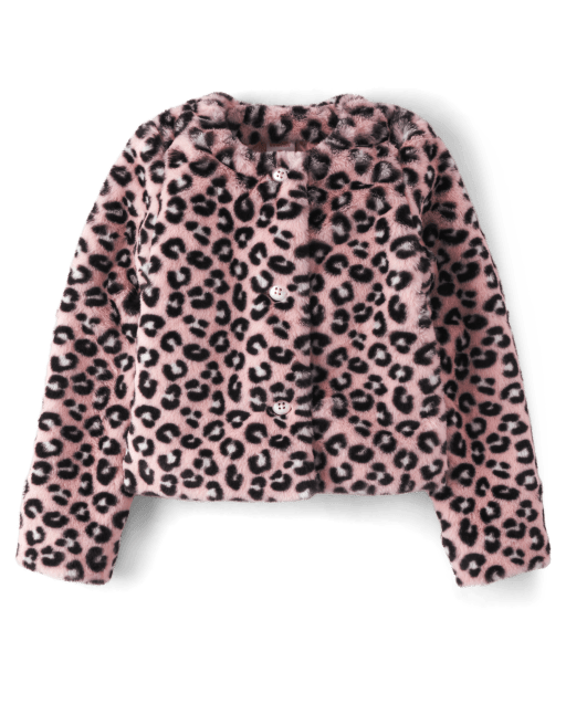 Girls Leopard Faux Fur Coat - Ladies And Gentlemen
