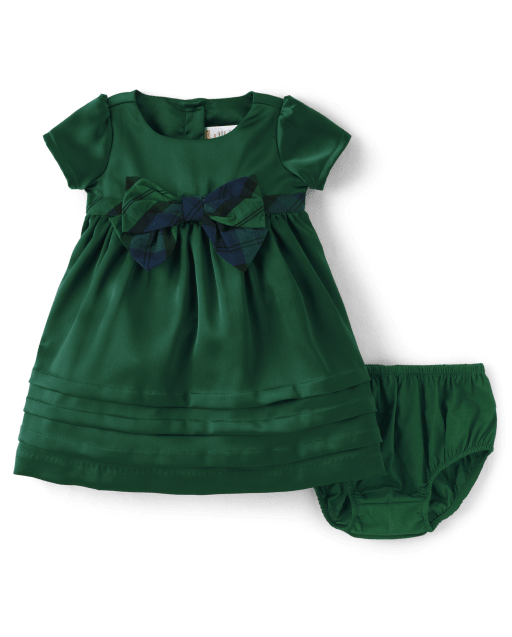 Baby Girls  Mommy And Me Plaid Bow Pintuck Dress - Nutcracker