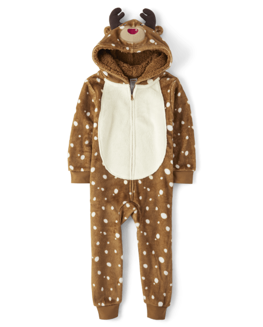 Unisex Kids Reindeer One-Piece Pajamas - Gymmies