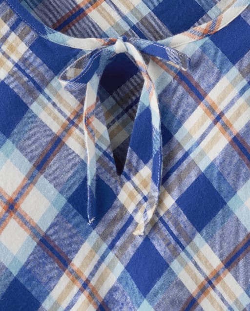 Womens Matching Family Plaid Twill Tiered Dress - lbl_product_image_view_2