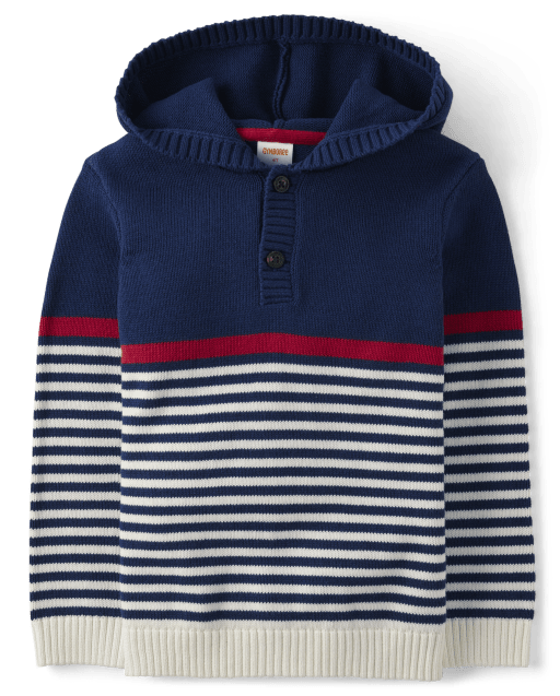 Boys Colorblock Striped Hoodie - Parisian Chic