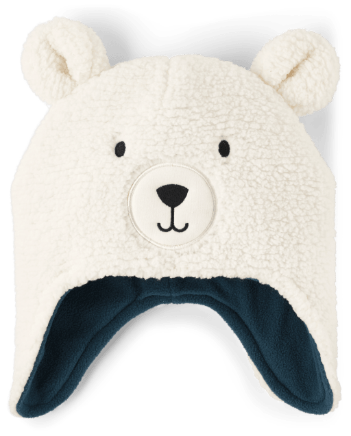 Boys Polar Bear Sherpa Hat - Nordic Adventure