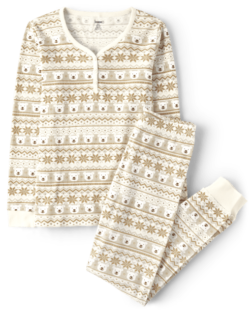Womens Matching Family Polar Bear Fairisle Thermal Pajamas - Mandy Moore for Gymboree