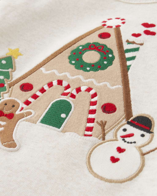 Haut brodé pour fille, motif maison en pain d'épice - Cabane de Noël - lbl_product_image_view_2