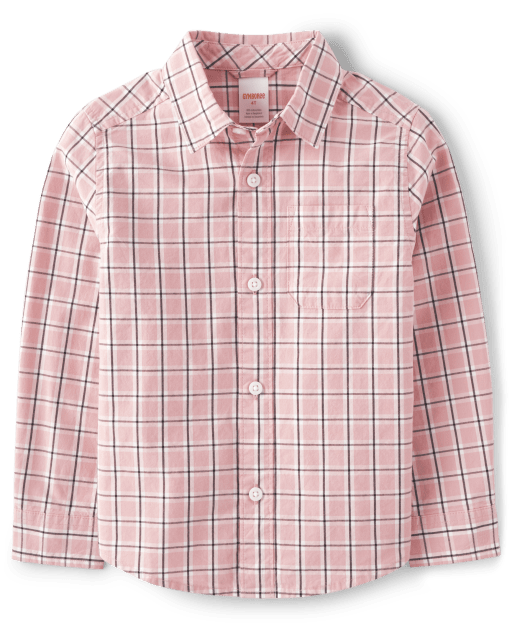 Boys Plaid Poplin Button Up Shirt - Ladies And Gentlemen